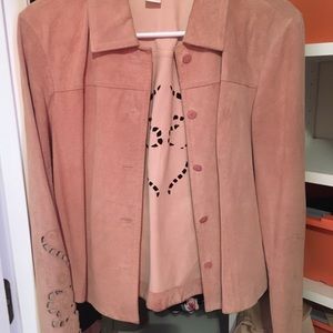 100% leather (suede ) salmon color jacket